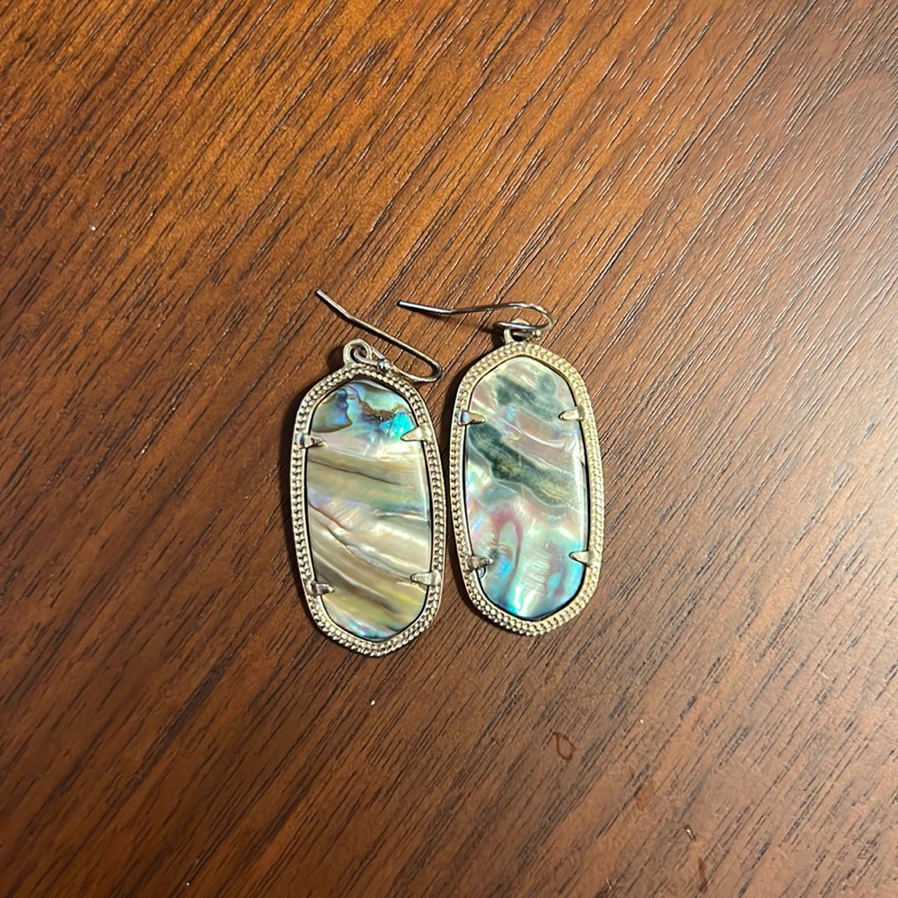 Kendra Scott Elle Gold Drop Earrings in Abalone Shell